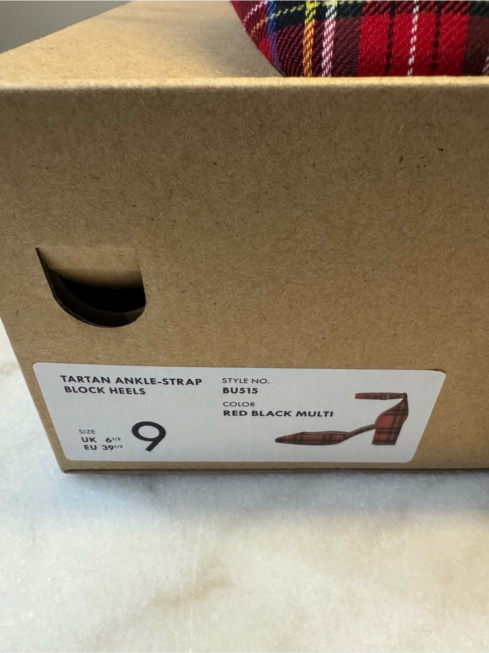 J. Crew Red Plaid Ankle-Strap Pumps - Picture 3 of 6